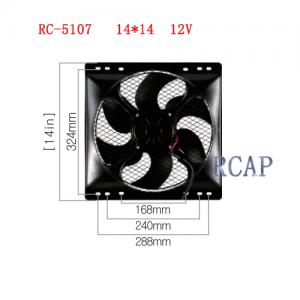 Fan 14X14 12V metal frame