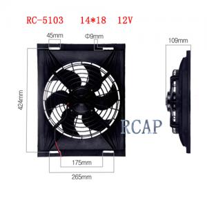 Fan 14X18 12V plastic frame