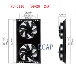 Fan 14X26 24V metal frame